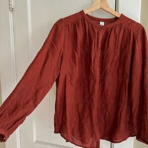 Old navy rust embroidered blouse